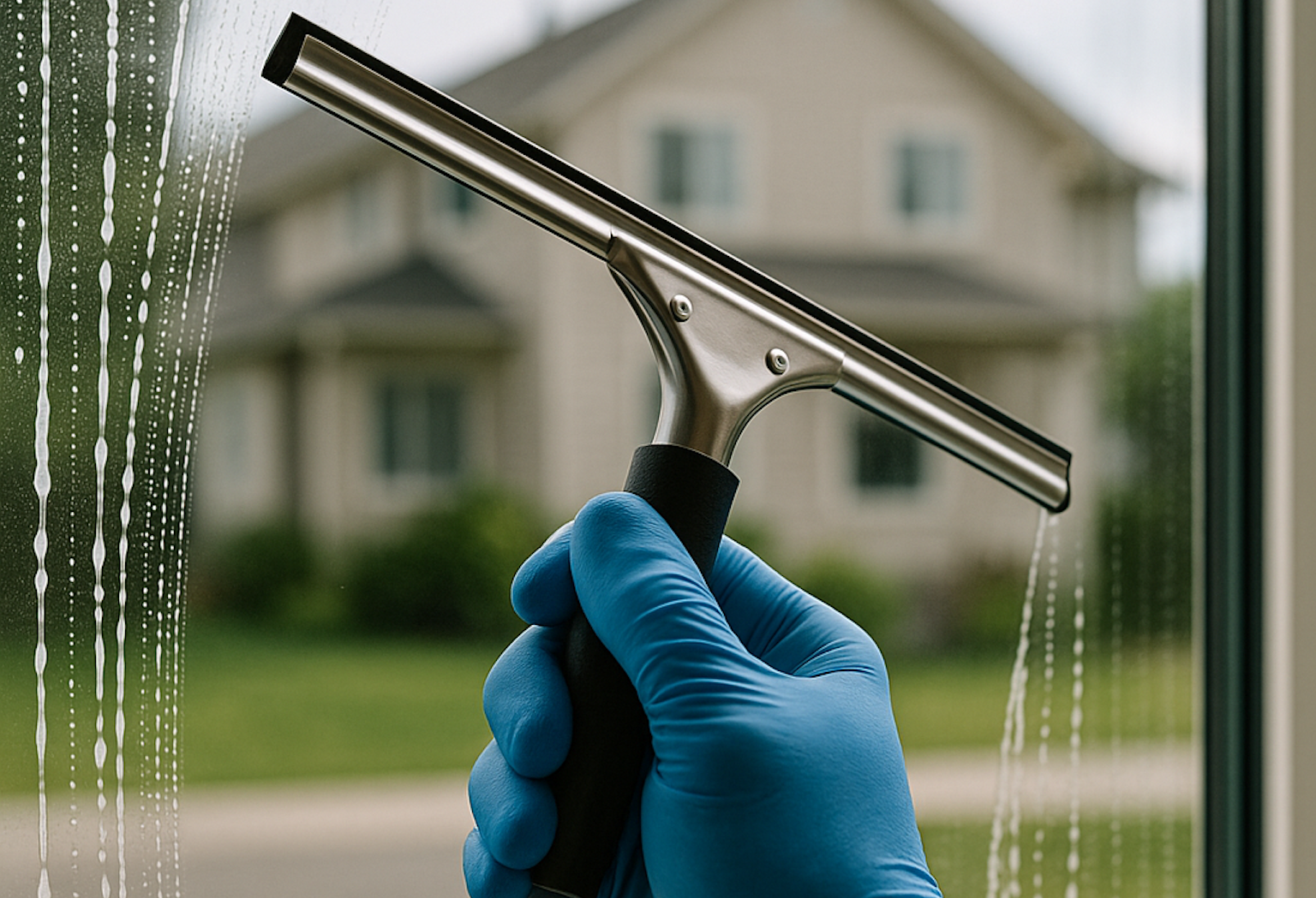 homem limpando vidro